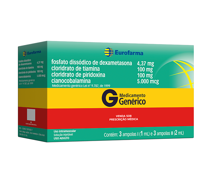 CLORIDRATO DE TIAMINA + CLORIDRATO DE PIRIDOXINA + CIANOCOBALAMINA + FOSFATO DISSÓDICO DE DEXAMETASONA