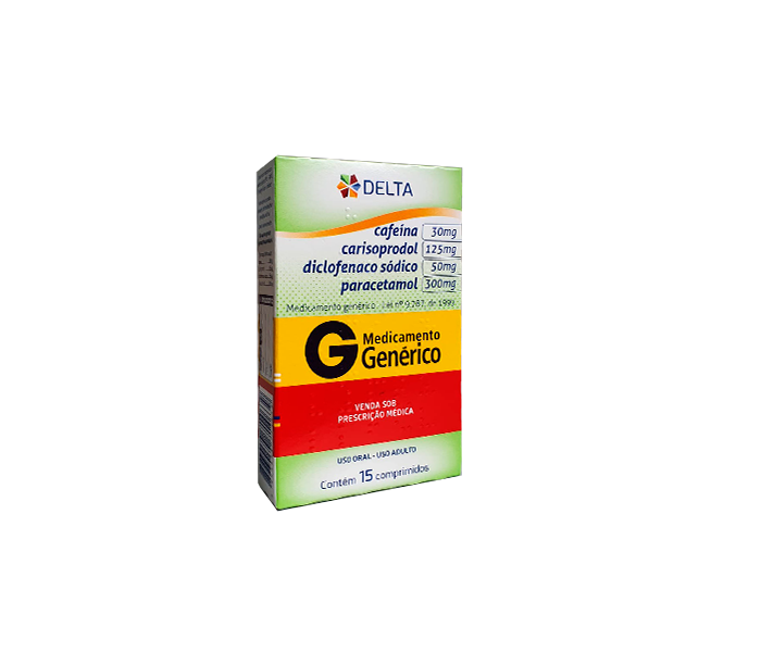 CARISOPRODOL + DICLOFENACO SÓDICO + PARACETAMOL + CAFEÍNA