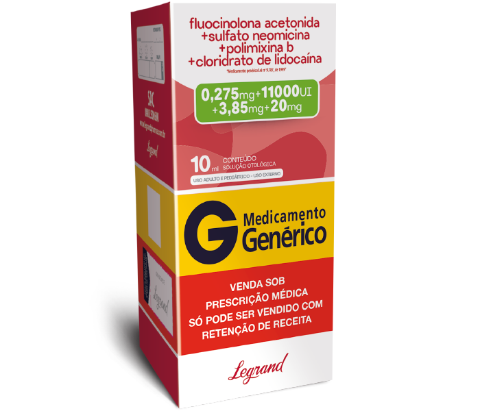 FLUOCINOLONA ACETONIDA +  SULFATO DE POLIMIXINA B + SULFATO DE NEOMICINA + CLORIDRATO DE LIDOCAÍNA
